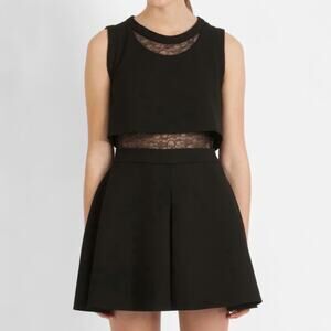 Maje Foleda Lace Inset Skater Scuba Mini Dress M